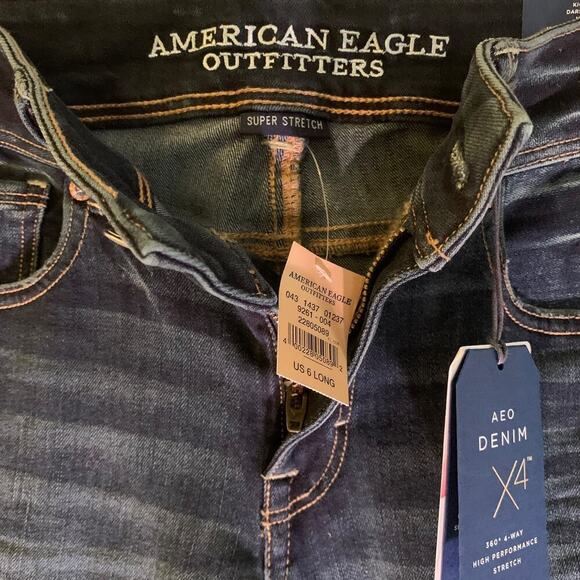 American Eagle Outfitters X4 Kick Boot Super Stretch Denim Midrise-Size 6 Tall - Picture 5 of 11